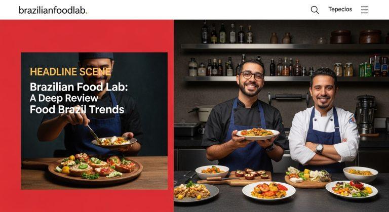 Editorial photo of Brazilian dishes including feijoada and pão de queijo on a rustic table.
