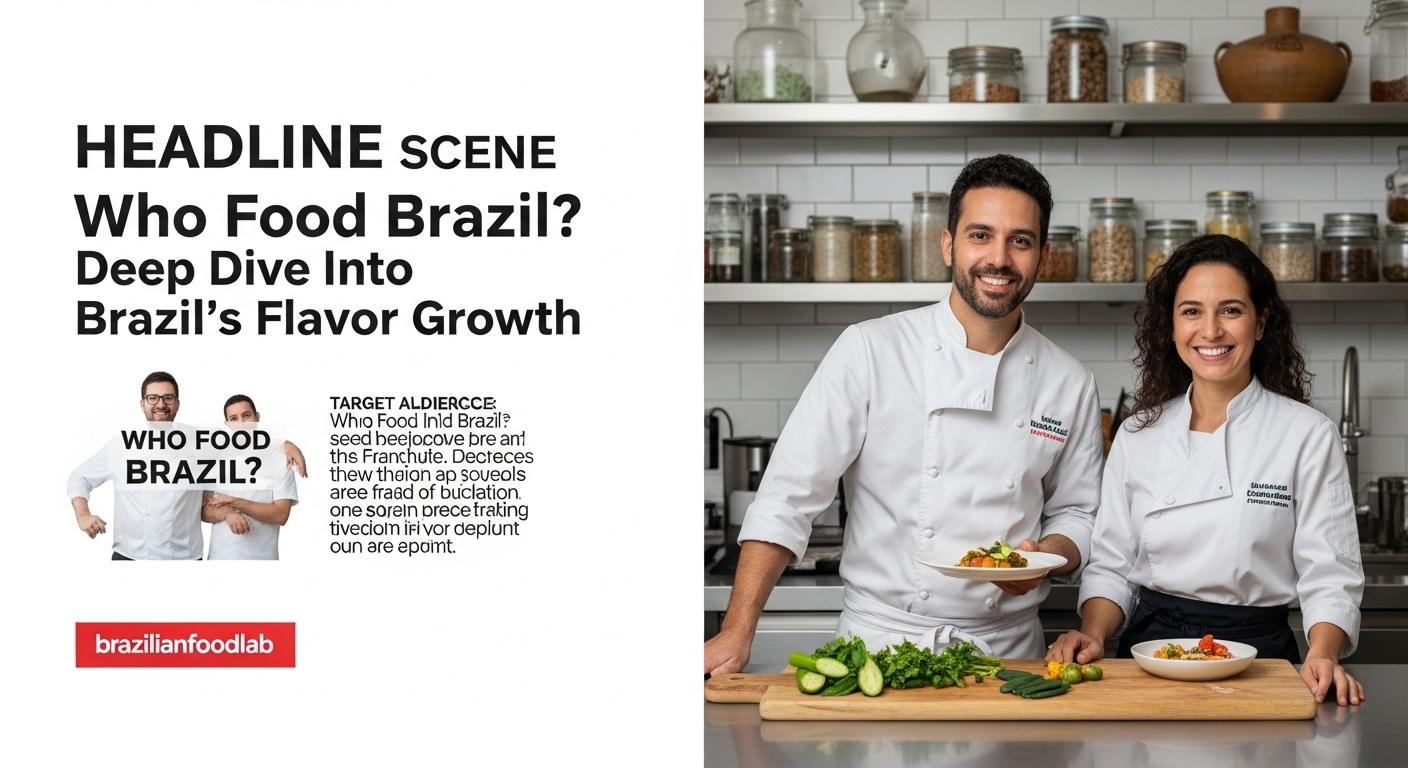 Street market scene in Brazil with colorful food stalls and cooks preparing traditional dishes.