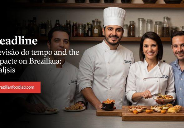 Editorial view of a Brazilian kitchen planning around weather forecasts with rain imagery and food staples on the counte