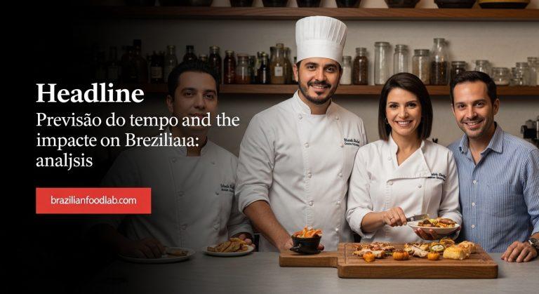 Editorial view of a Brazilian kitchen planning around weather forecasts with rain imagery and food staples on the counte