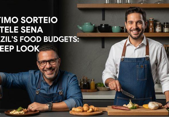 Lottery tickets and fresh groceries illustrating Tele Sena's influence on Brazilian food budgets.