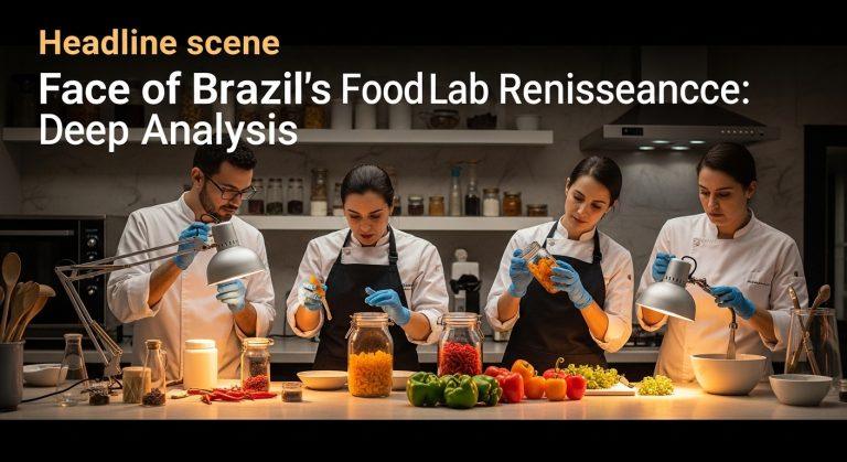 Chefs and researchers in a Brazilian food lab evaluating new ingredients.