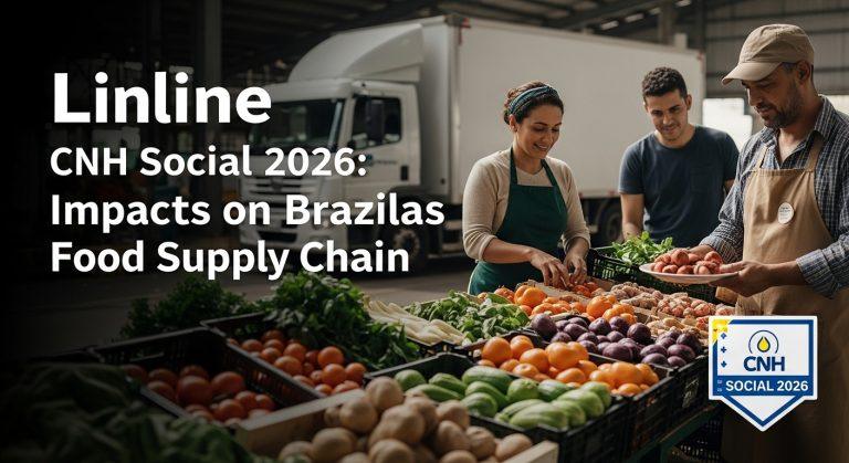 Editorial illustration of CNH Social 2026 implications for Brazil's food supply chain